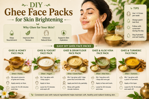 DIY Ghee Face Packs for Skin Brightening