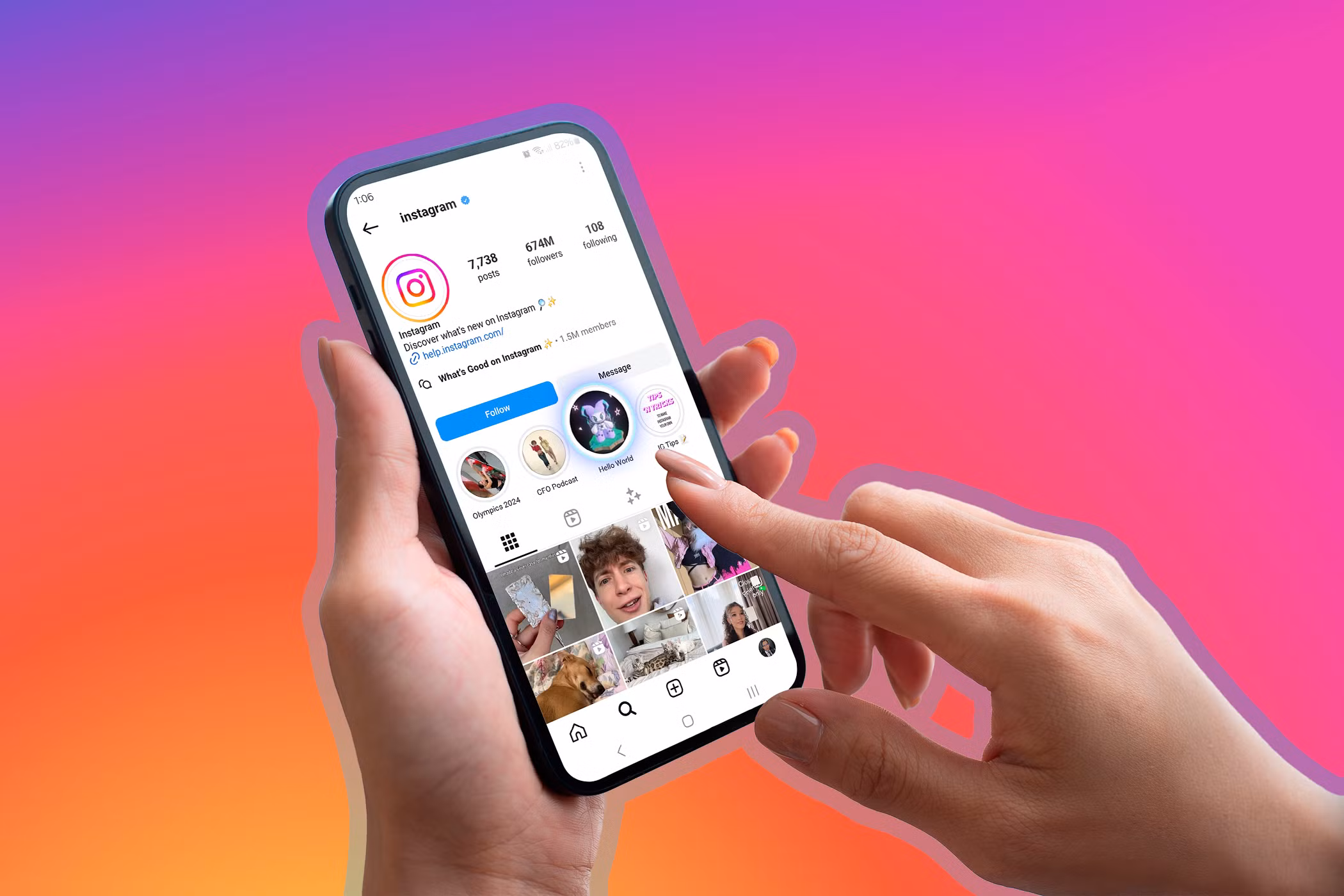 Exploring Public Stories and Posts with Unseen profile